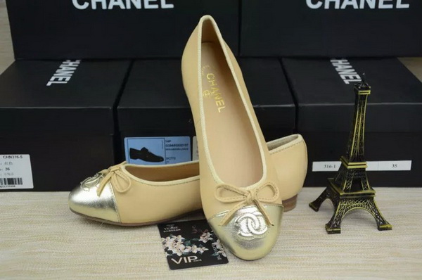 CHANEL Shallow mouth flat shoes Women--087